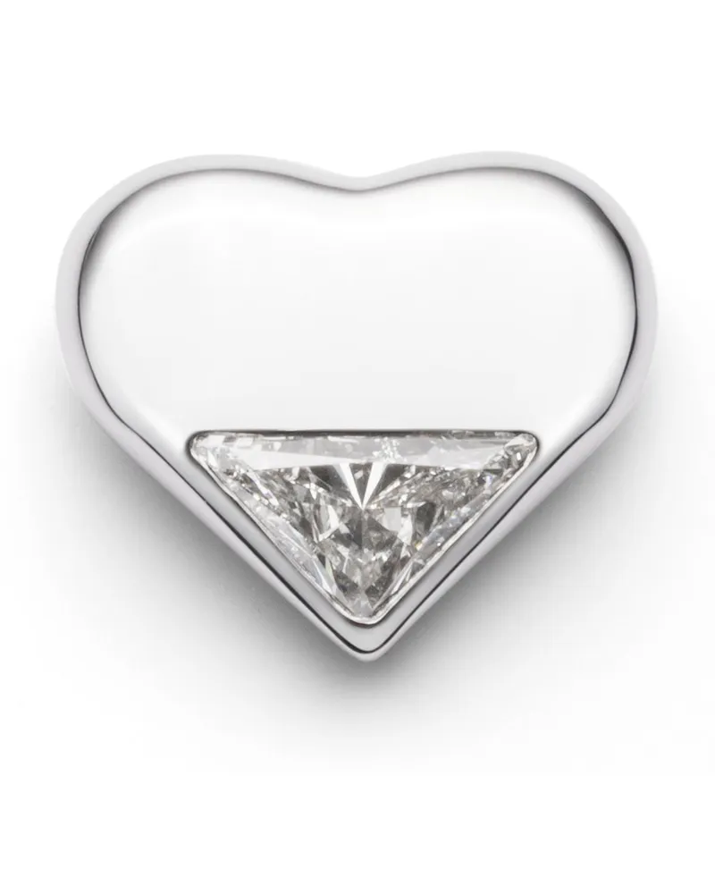 Prada Eternal Gold Einzel-ohrring Mit Nano-herz – Weißgold Mit Im Labor Gezüchteten Diamanten, Damen, White Gold/ White White