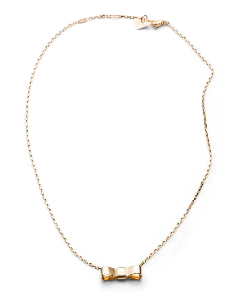 Prada Eternal Gold Halskette Mit Schleifenanhänger – Gelbgold, Damen, Gold Gold