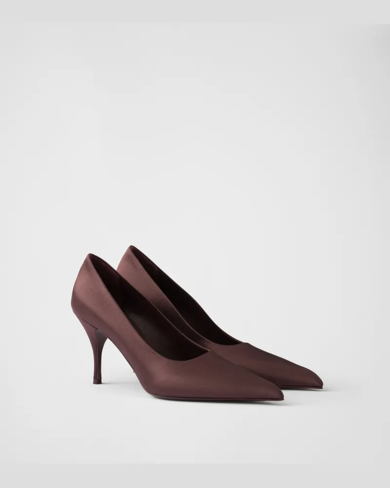 Prada Pumps aus Satin Burgunderrot