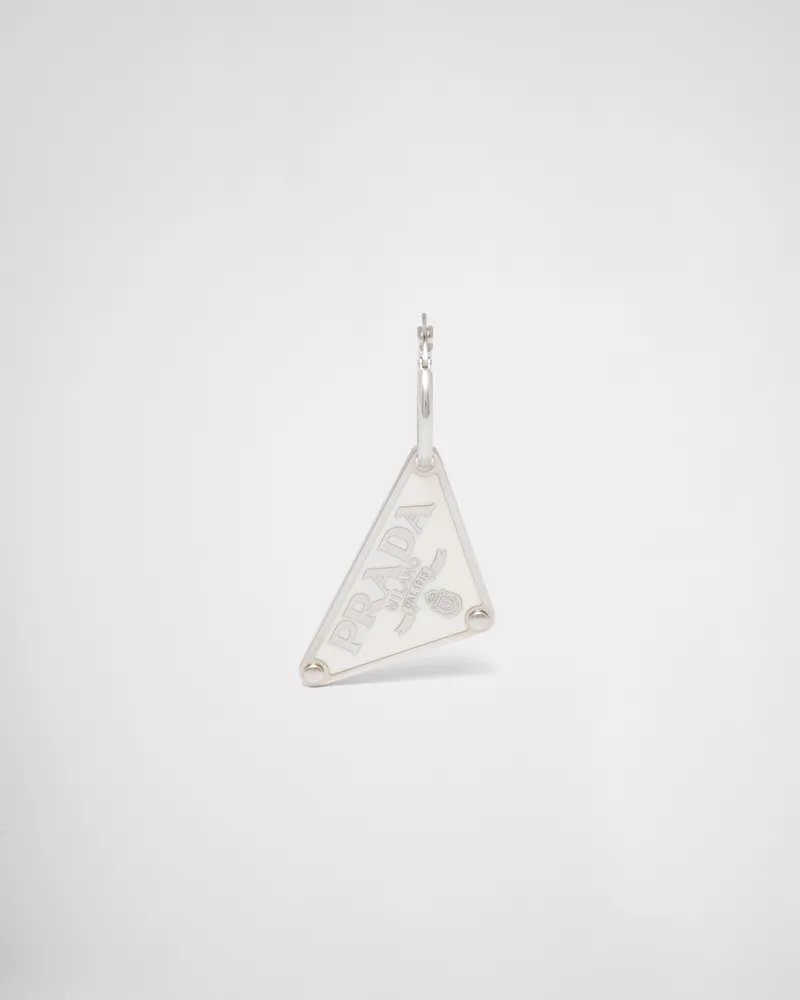 Prada Symbole linker Ohrhänger Weiss