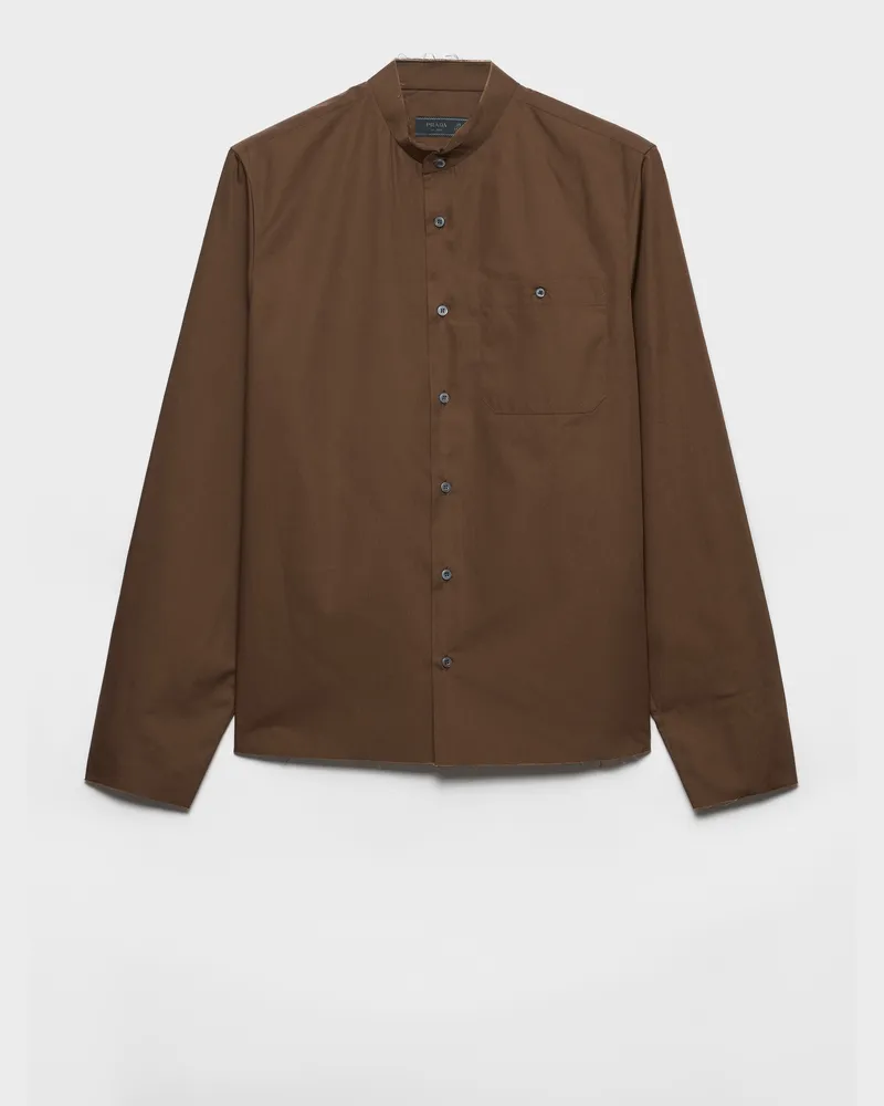 Prada Hemd aus Baumwollmischung Kakaobraun