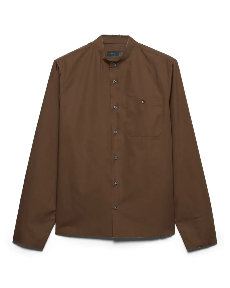 Prada Hemd Aus Baumwollmischung, Herren, Kakaobraun, Größe Kakaobraun