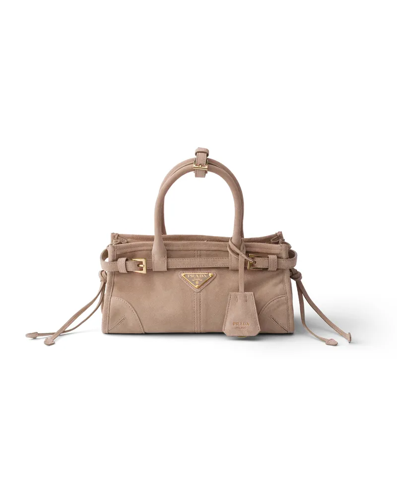 Prada Bonnie Mini-handtasche Aus Veloursleder, Damen, Seerose Seerose