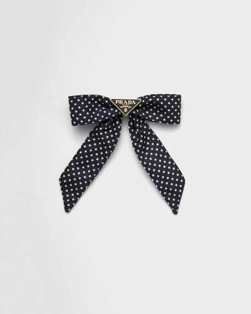 Prada Haarspange aus bedrucktem Re-Nylon Blau