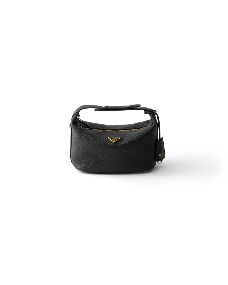 Prada Chérie Mini Bag Aus Leder, Damen, Schwarz Schwarz