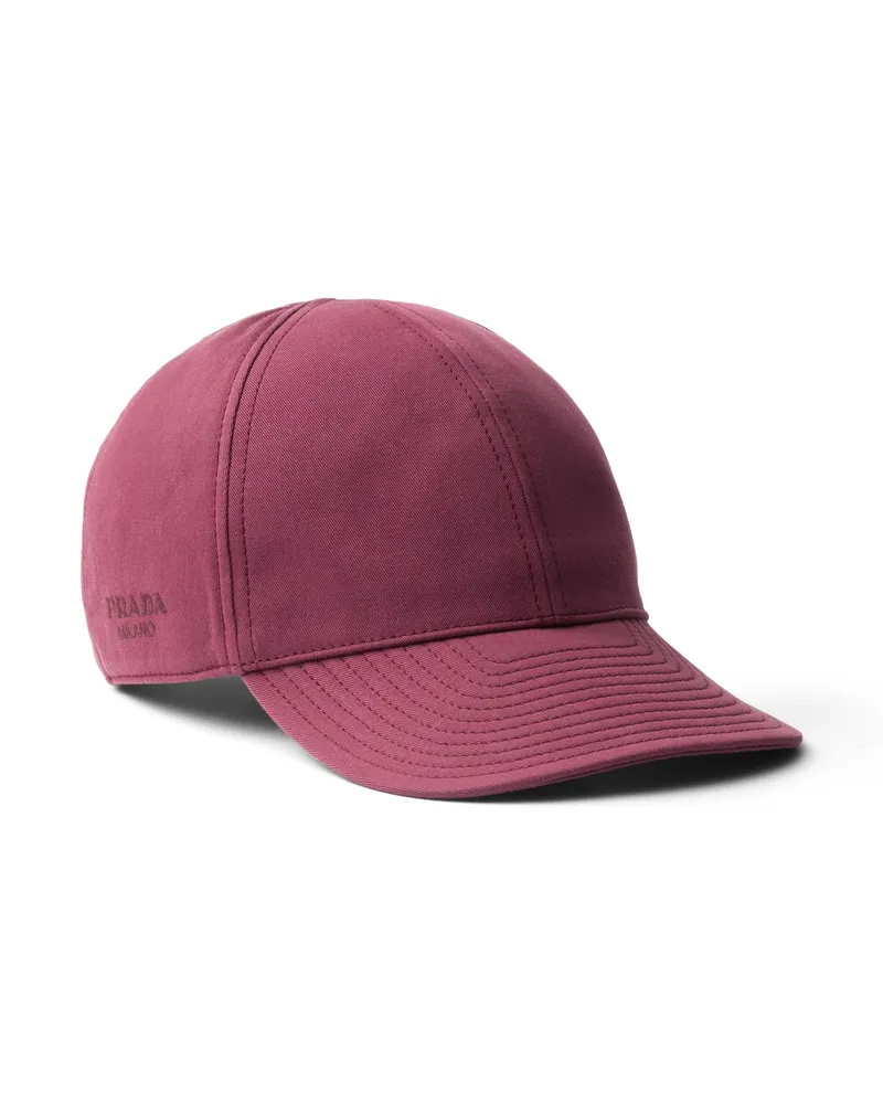 Prada Baseballkappe Aus Baumwolle, Herren, Burgunderrot, Größe Burgunderrot