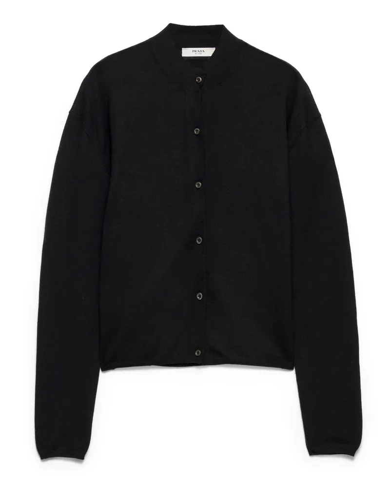 Prada Strickjacke Aus Kaschmir, Damen, Schwarz, Größe Schwarz