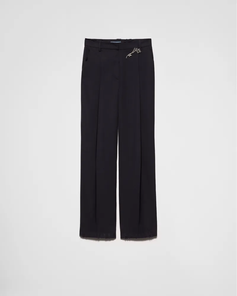 Prada Hose aus Gabardine mit Old-Wash Blau