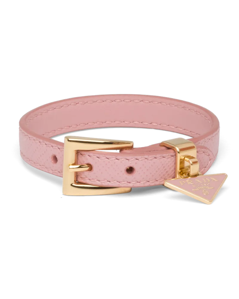 Prada Armband aus Saffiano-Leder Pfirsich