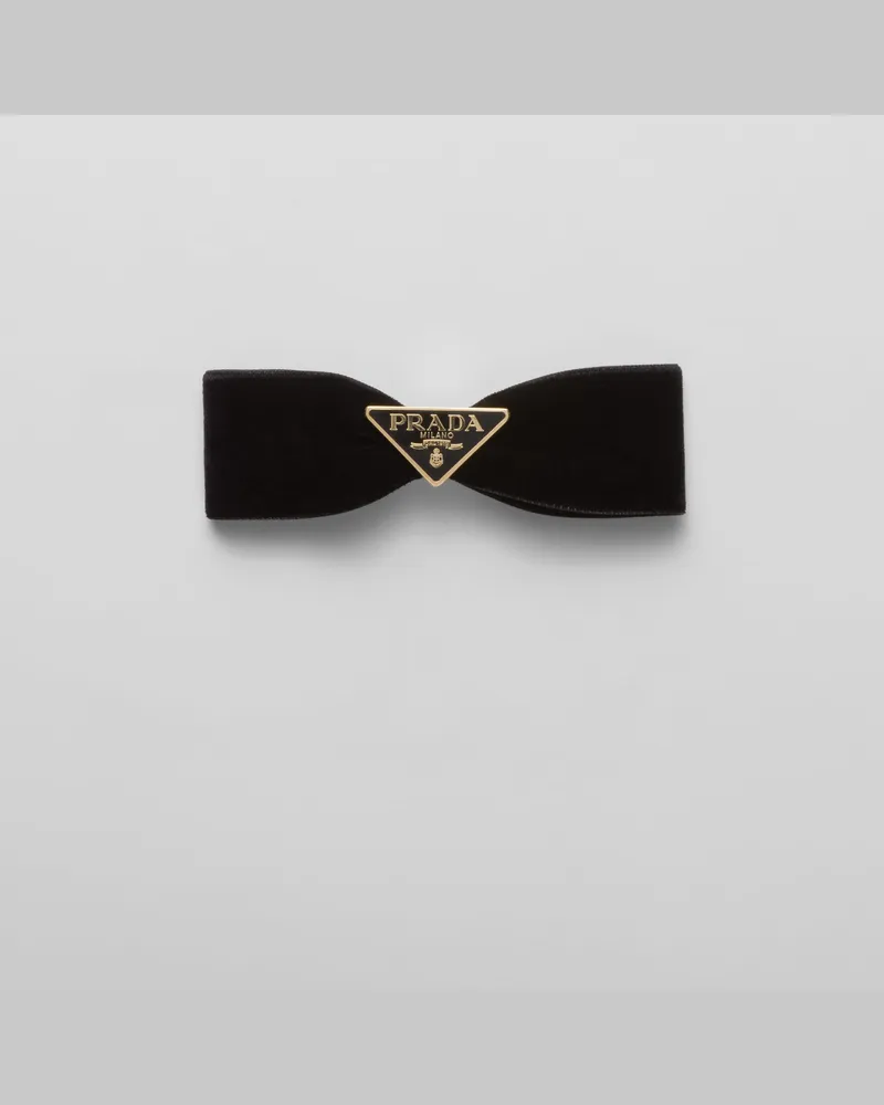 Prada Haarspange aus Samt Schwarz