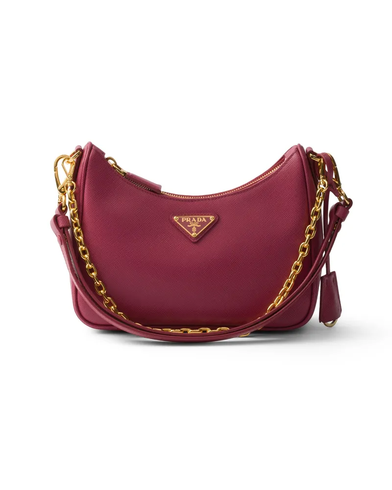 Prada Re-edition Mini Bag Aus Saffiano-leder, Damen, Heiderosa Heiderosa