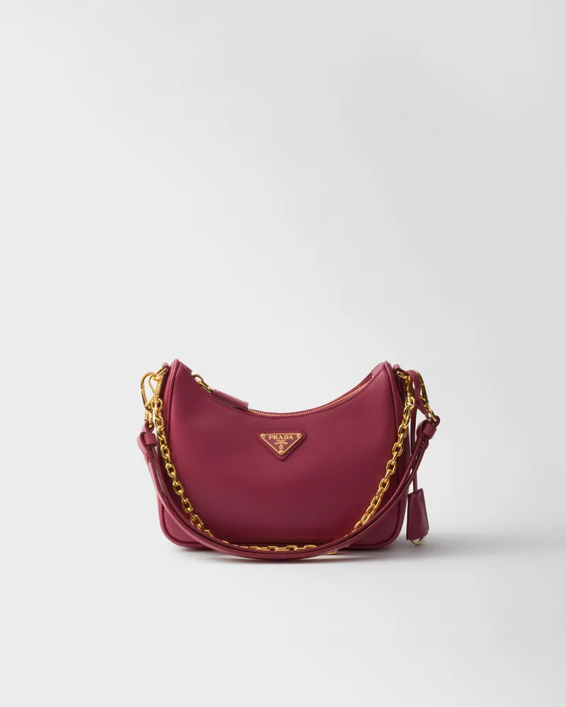 Prada Re-Edition Mini Bag aus Saffiano-Leder Heiderosa
