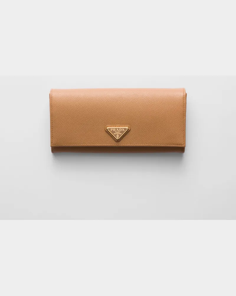 Prada Große Geldbörse aus Saffiano-Leder Natur