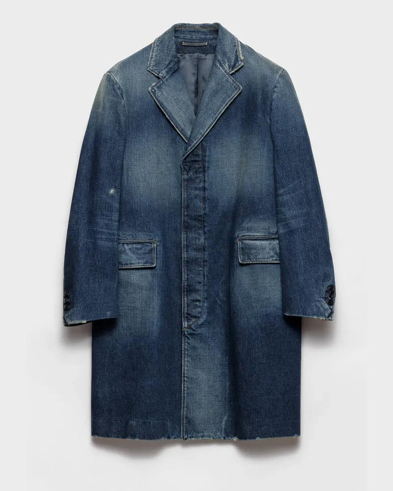 Prada Mantel aus gewaschenem Denim Blau