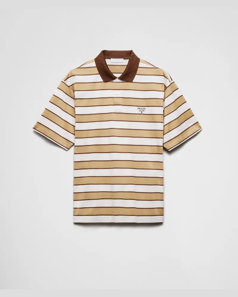 Prada Poloshirt aus Baumwolle Kalkweiß
