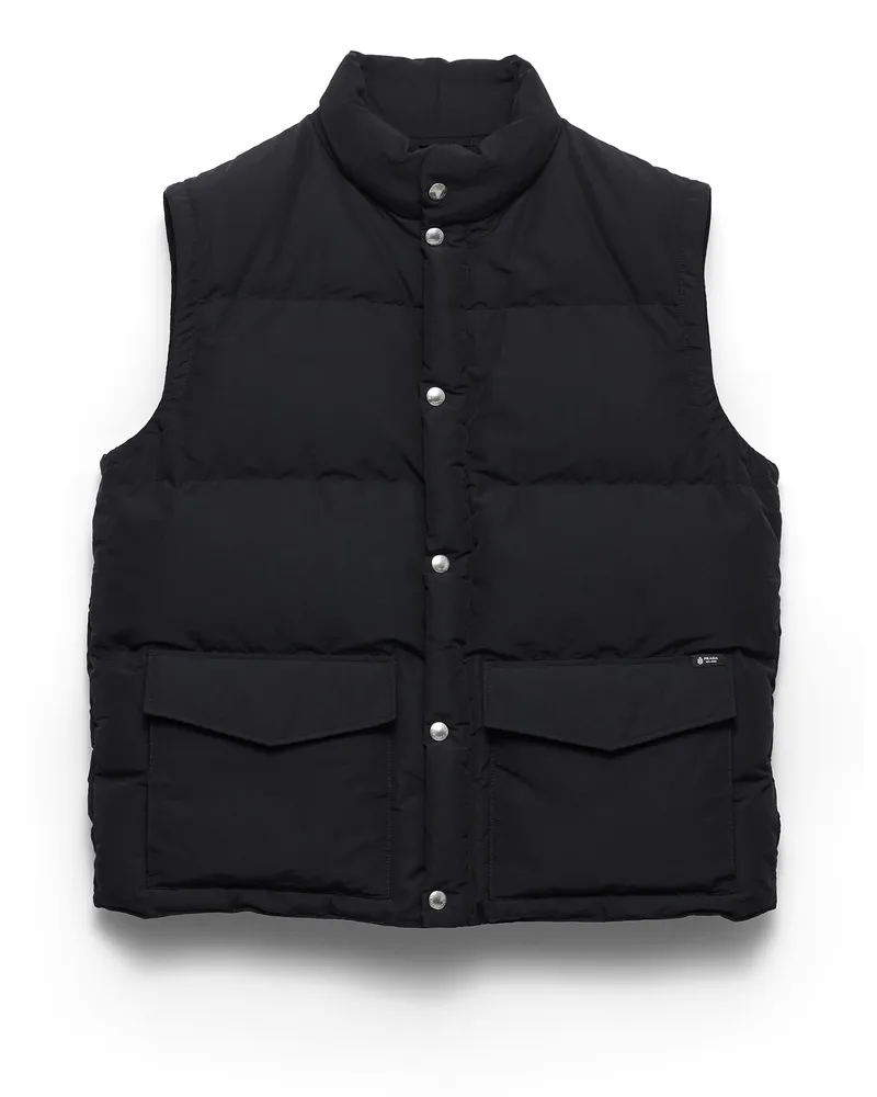 Prada Technical Fabric Down Vest, Herren, Schwarz, Größe Schwarz