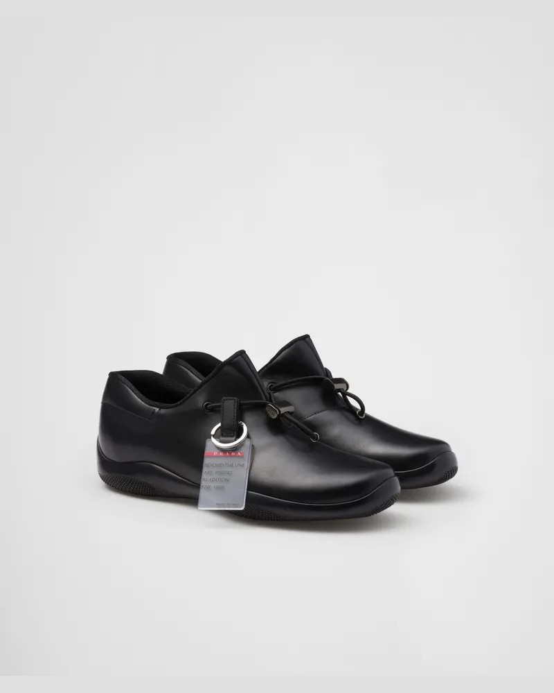 Prada Toblach Sneaker aus Leder Schwarz