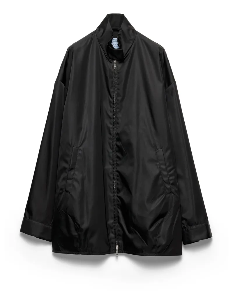 Prada Blousonjacke Aus Re-nylon, Damen, Schwarz, Größe Schwarz