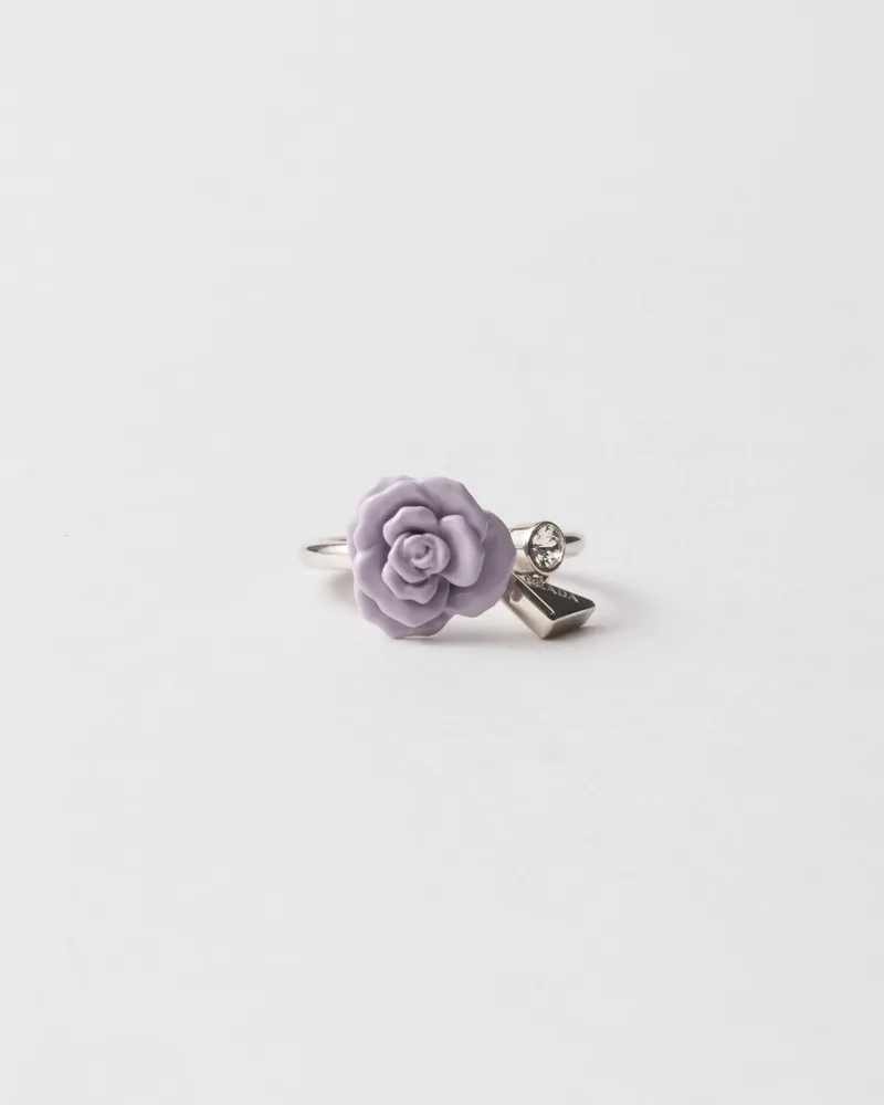 Prada Ring aus emailliertem Metall Glyzinienblau