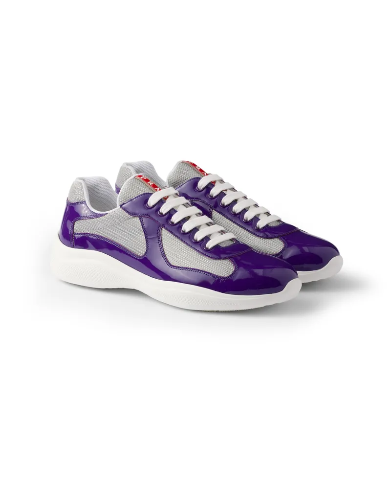 Prada America’s Cup Sneaker Aus Lackleder Und Funktionsgewebe, Herren, Violett/silber, Größe 13 Violett