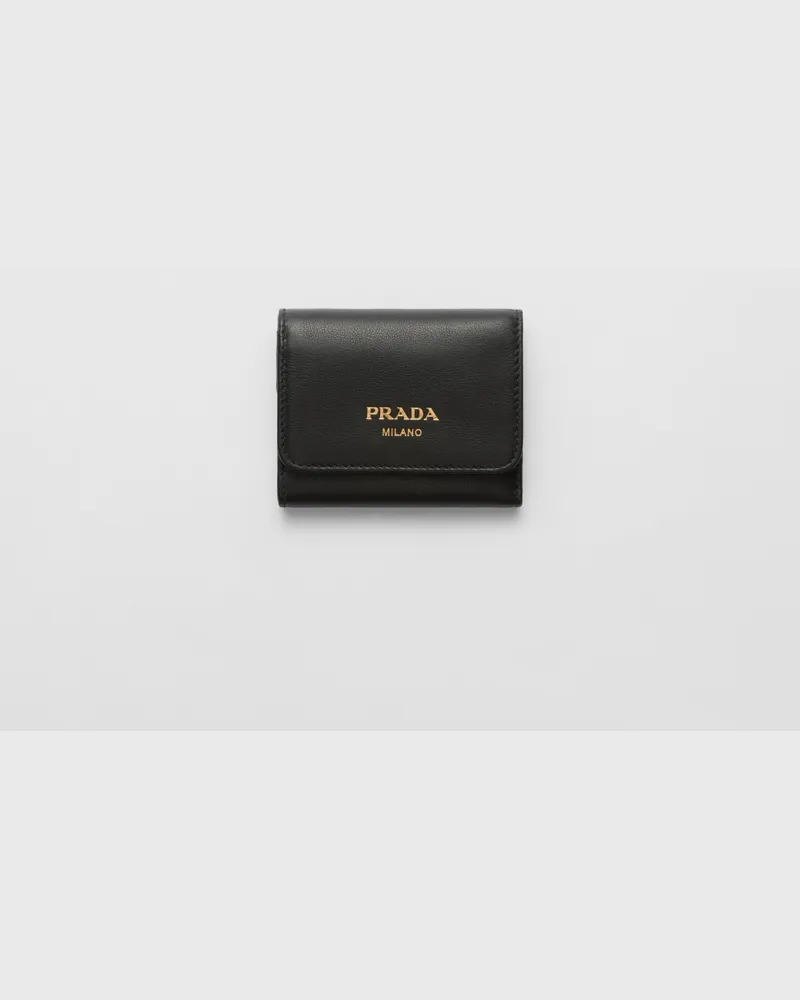 Prada Kleine Geldbörse aus Leder Schwarz