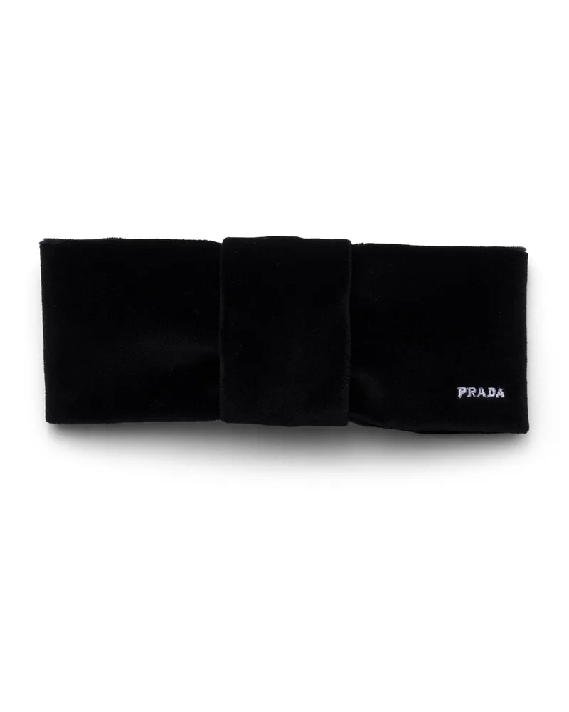 Prada Haarspange Aus Samt, Damen, Schwarz Schwarz