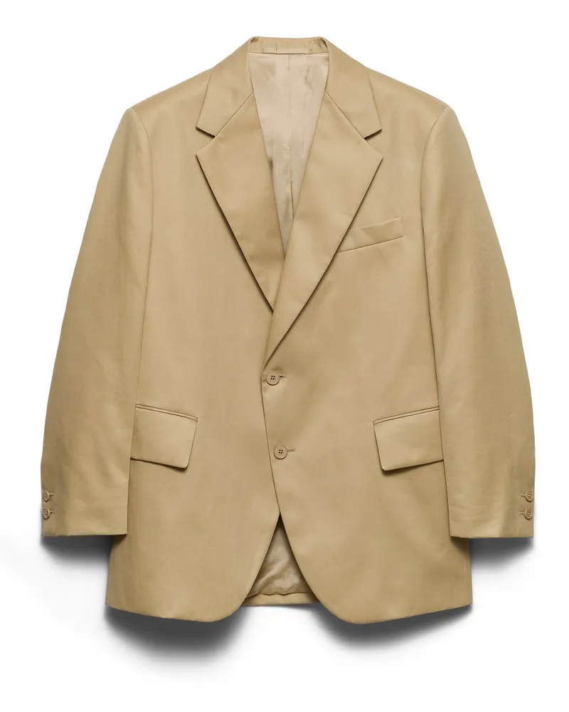 Prada Einreihige Jacke Aus Baumwolle, Herren, Kordel, Größe Kordel