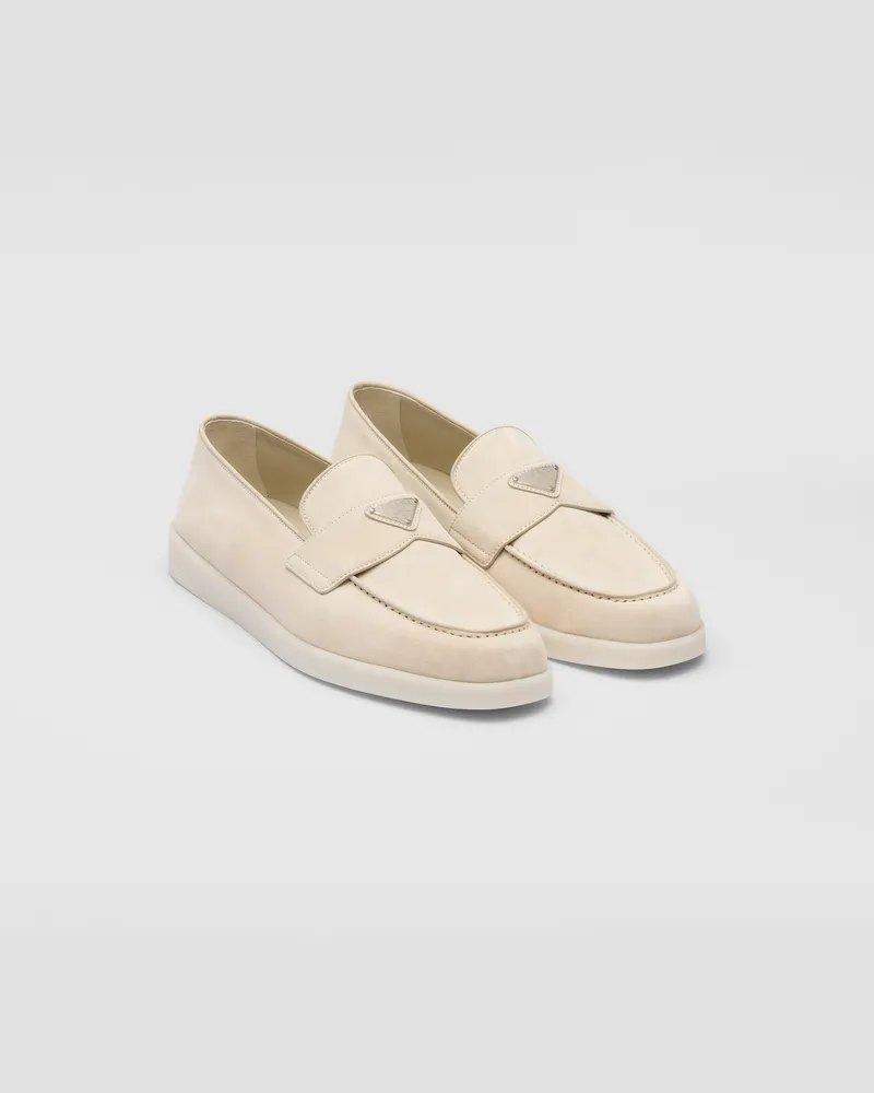 Prada Loafer aus Wildleder Wüstenbeige