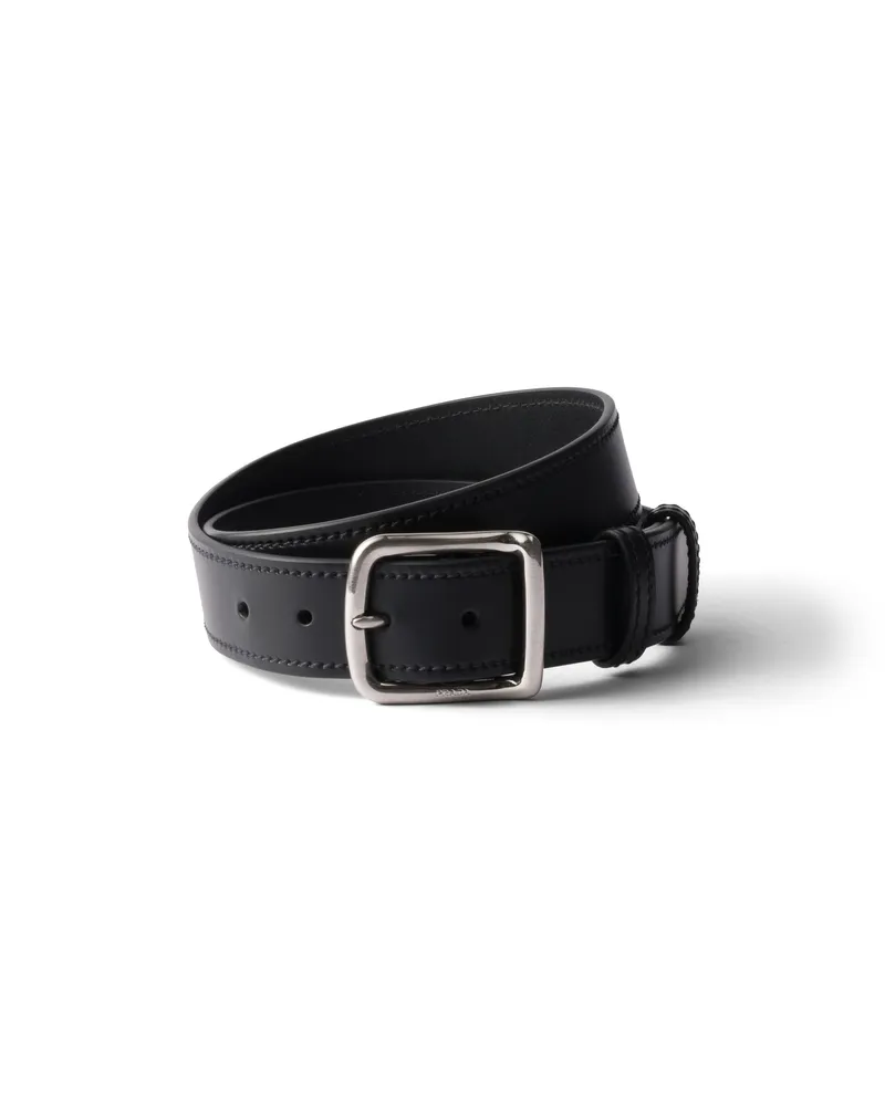 Prada Ledergürtel, Herren, Schwarz, Größe Schwarz