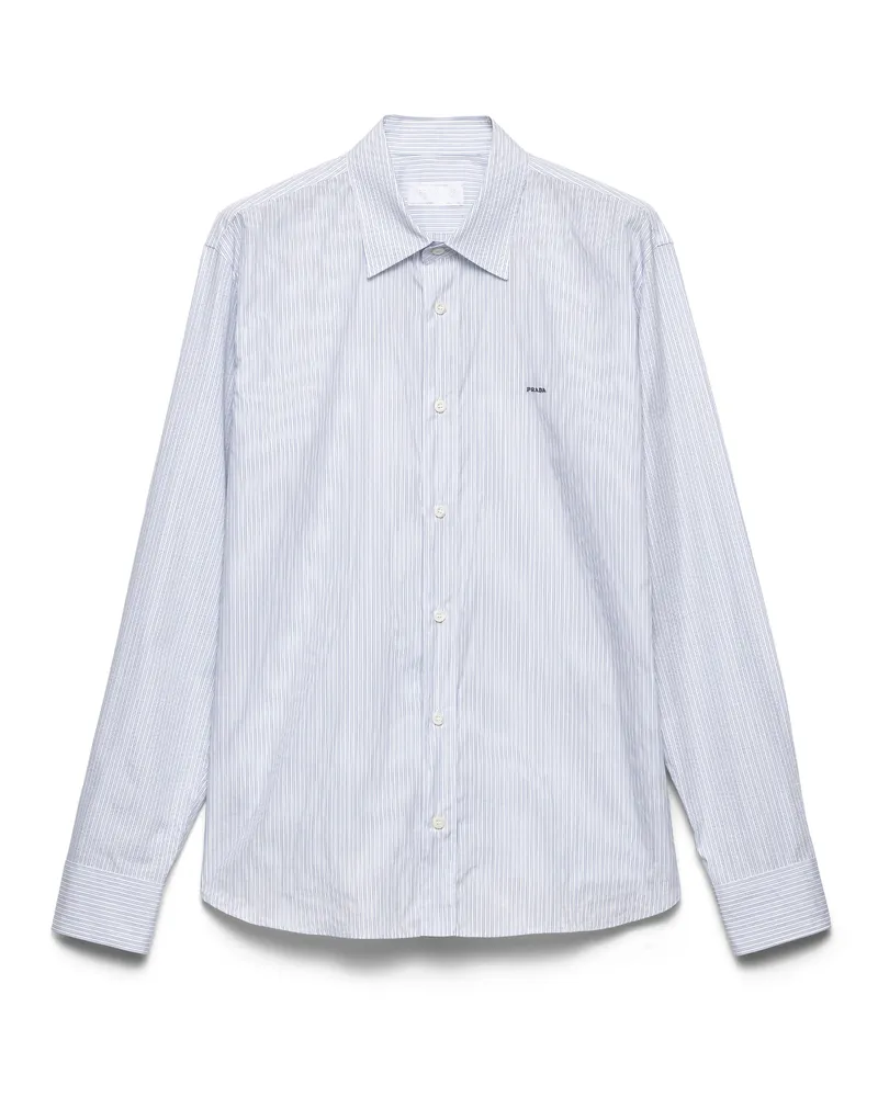 Prada Hemd Aus Baumwolle, Herren, Himmelblau/weiss, Größe Himmelblau