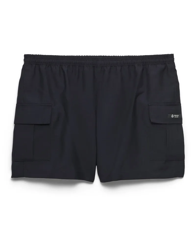 Prada Shorts Aus Mohairwolle, Herren, Blau, Größe Blau