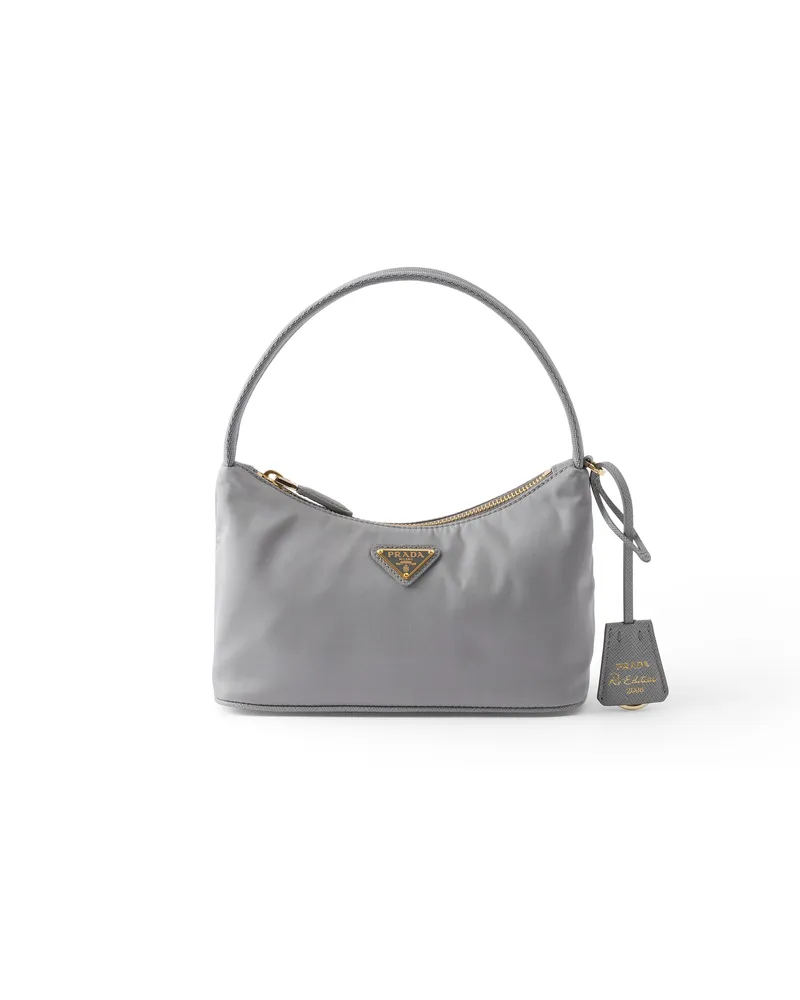 Prada Re-edition 2008 Mini Bag Aus Re-nylon, Damen, Wolkengrau Wolkengrau