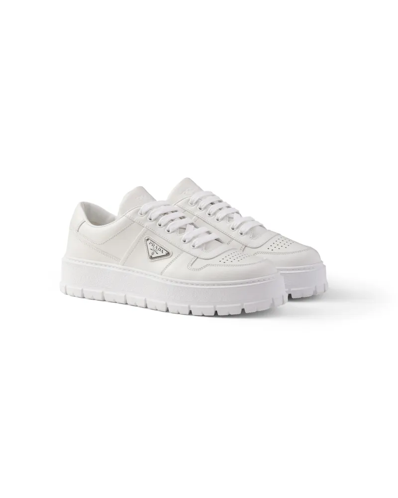 Prada Sneaker Aus Leder, Herren, Weiss, Größe 9 Weiss