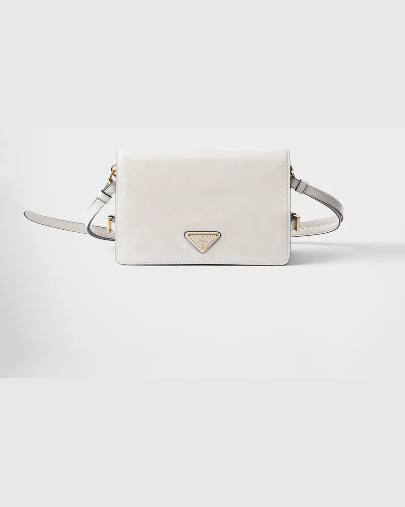 Prada Schultertasche aus Leder Weiss