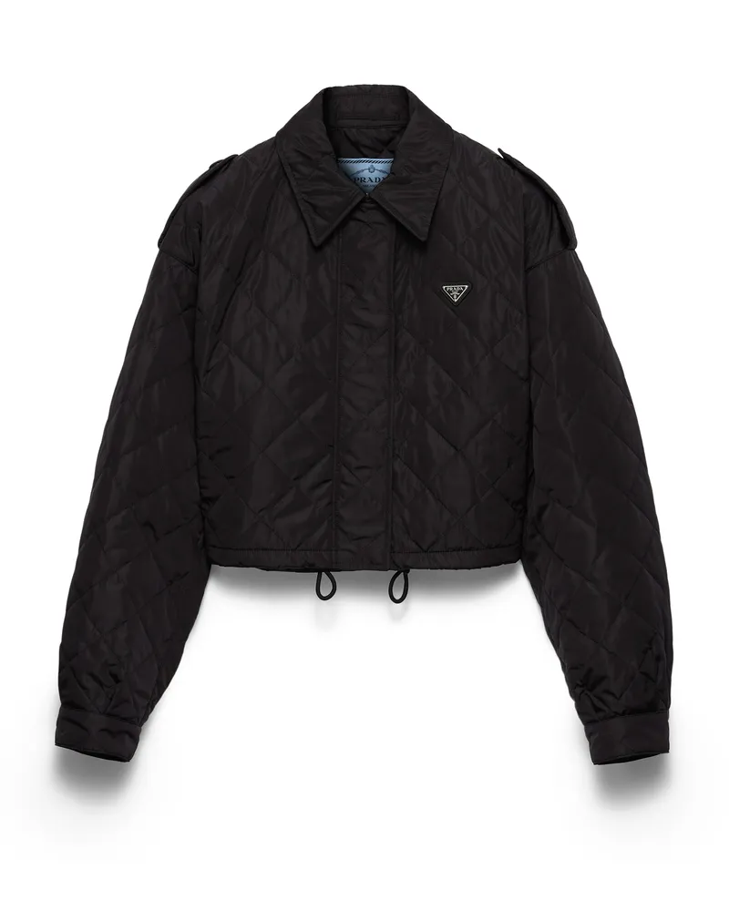 Prada Blousonjacke Aus Leichtem Re-nylon, Damen, Schwarz, Größe Schwarz