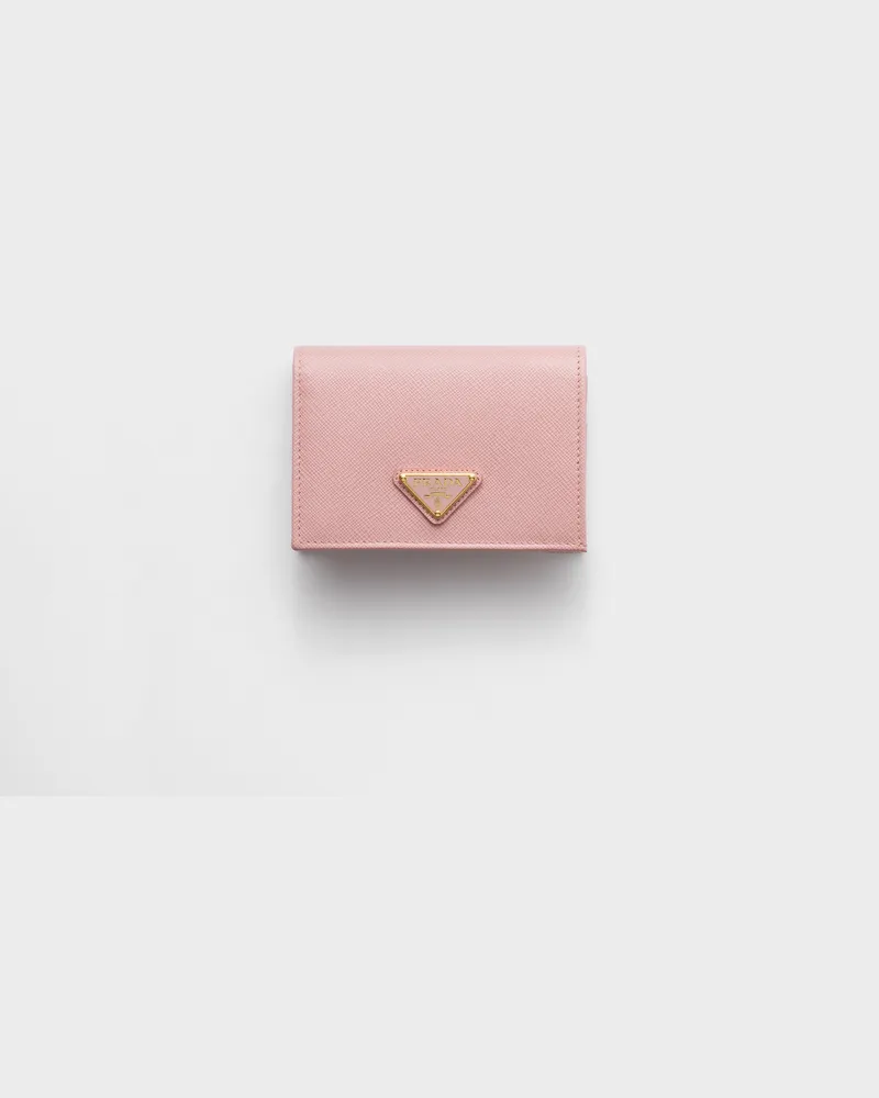 Prada Small Saffiano Leather Wallet Pfirsich
