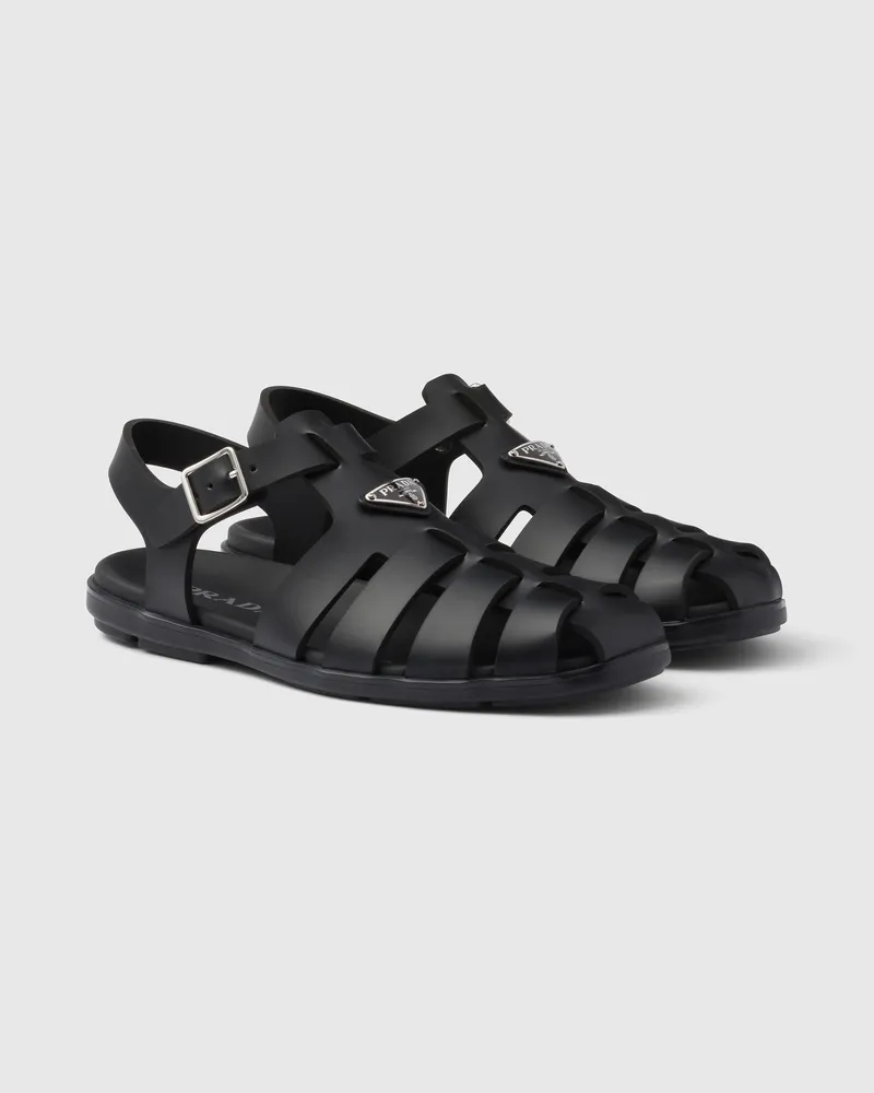 Prada Fischersandalen aus Gummi Schwarz