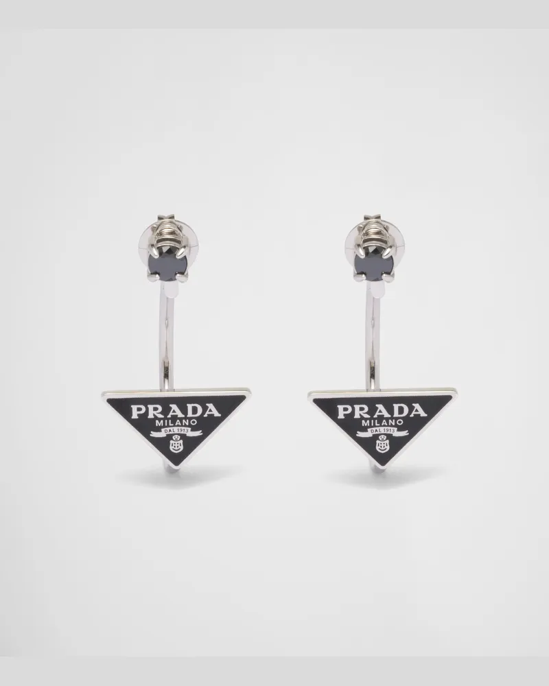 Prada Symbole Ohrringe Schwarz
