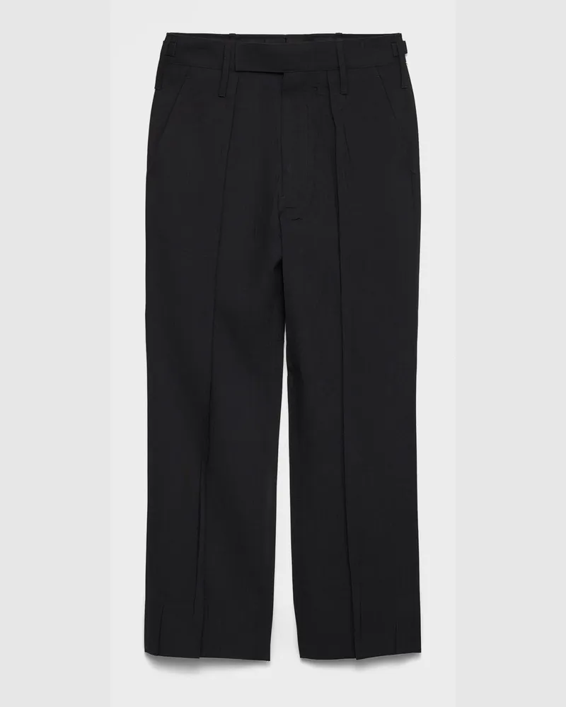 Prada Hose aus Mohair und Seide Schwarz