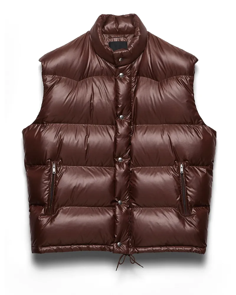 Prada Daunenweste Aus Re-nylon, Herren, Kakaobraun, Größe Kakaobraun