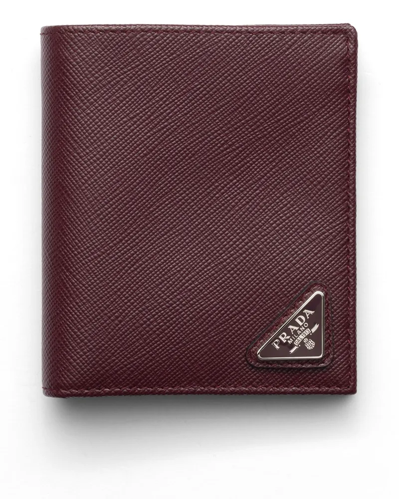 Prada Geldbörse Aus Saffiano-leder, Herren, Burgunderrot Burgunderrot