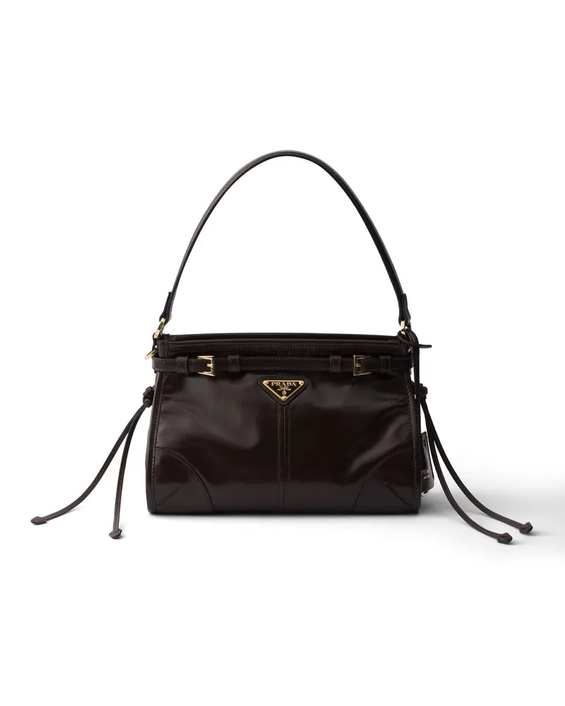 Prada Kleine  Bonnie Handtasche Aus Leder, Damen, Dunkelbraun Dunkelbraun