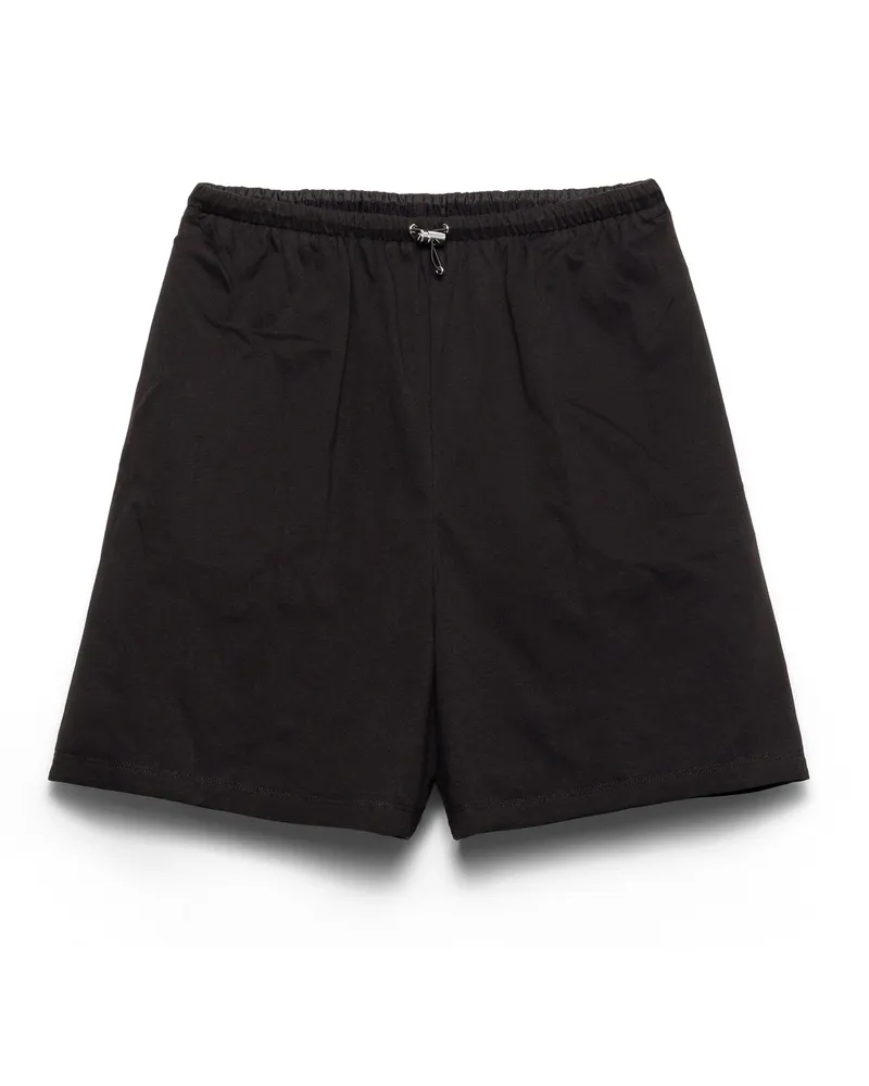 Prada Wendbare Shorts Aus Baumwolljersey Und Re-nylon, Damen, Schwarz, Größe Schwarz