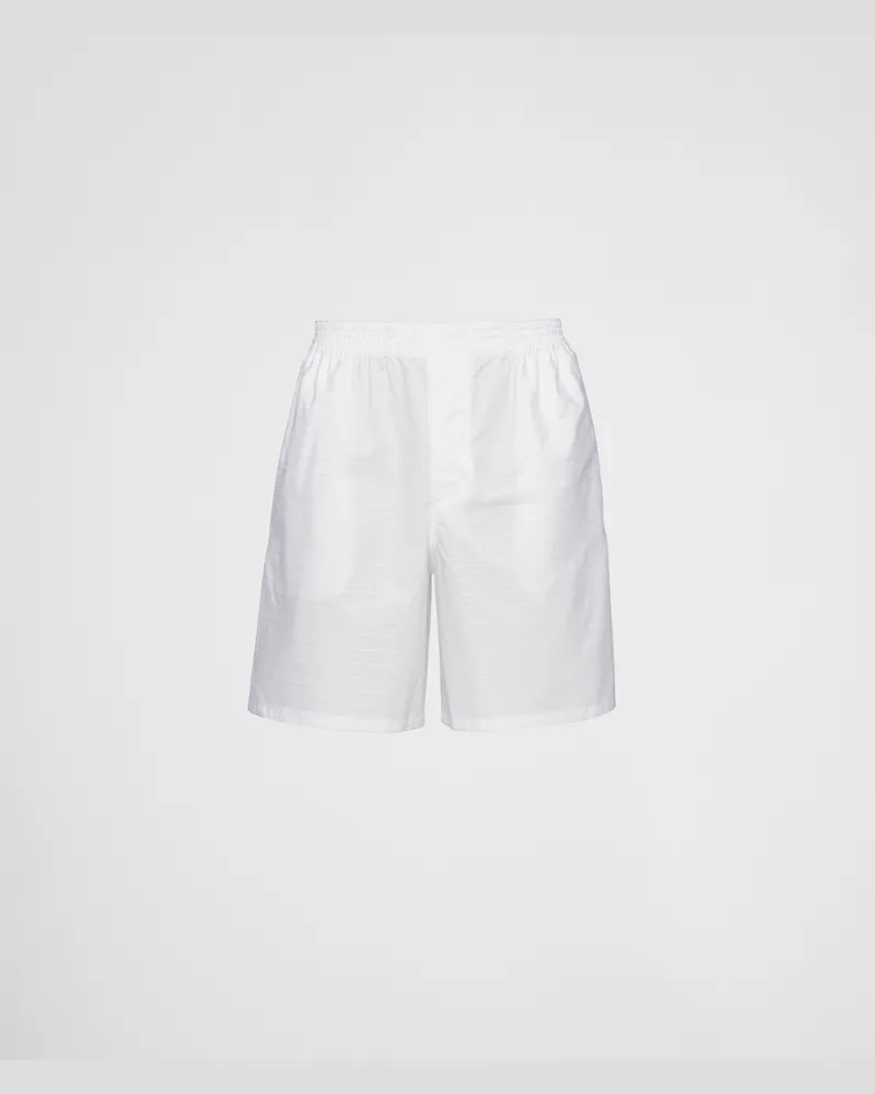 Prada Hose aus Popeline Weiss