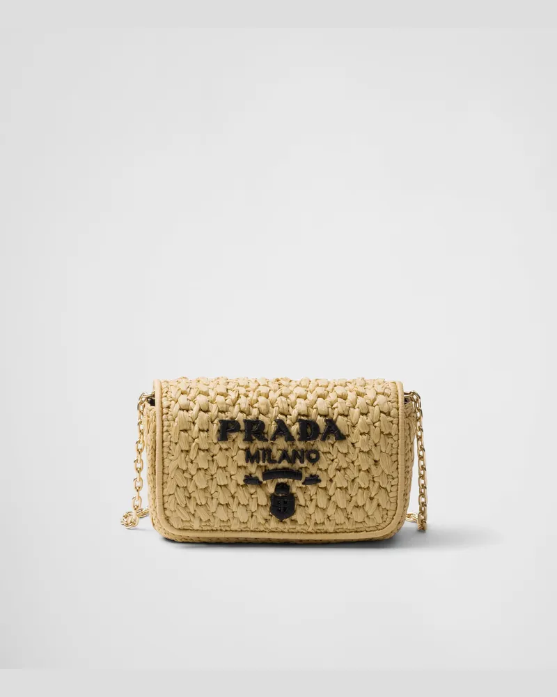 Prada Gehäkelte Schultertasche Hellbraun