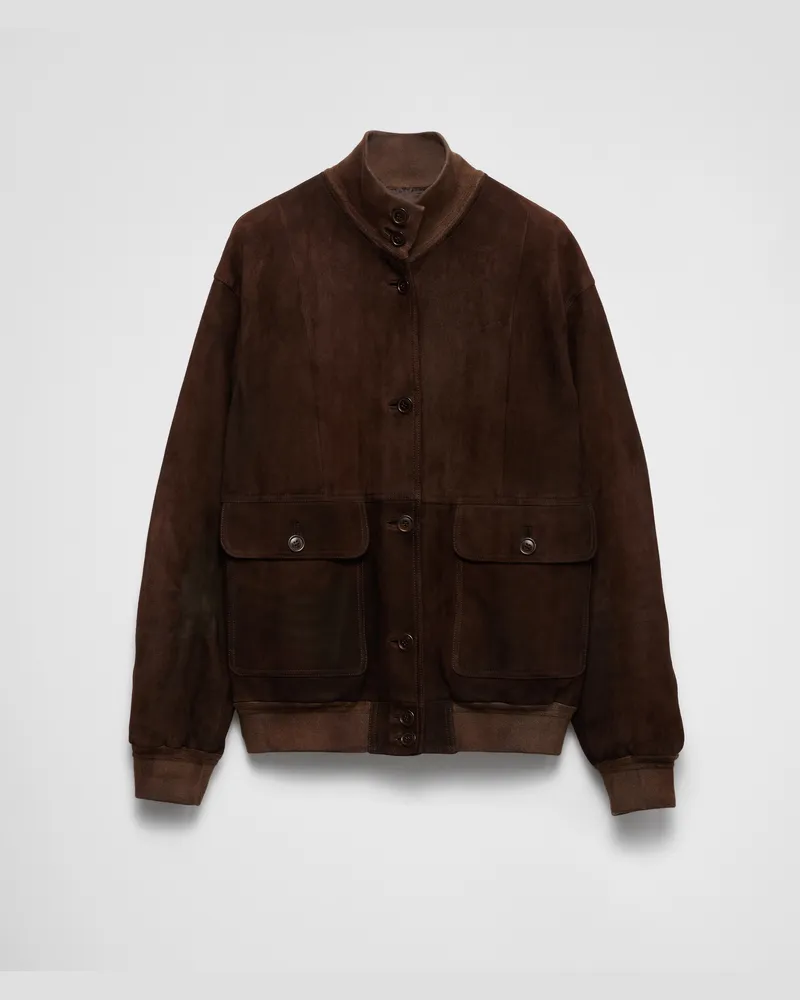 Prada Jacke aus Wildleder Dunkelbraun