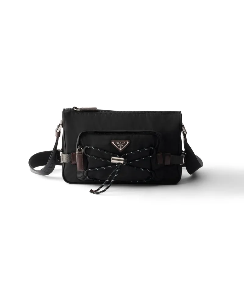 Prada Speedrock Schultertasche Aus Re-nylon Und Leder, Herren, Schwarz Schwarz