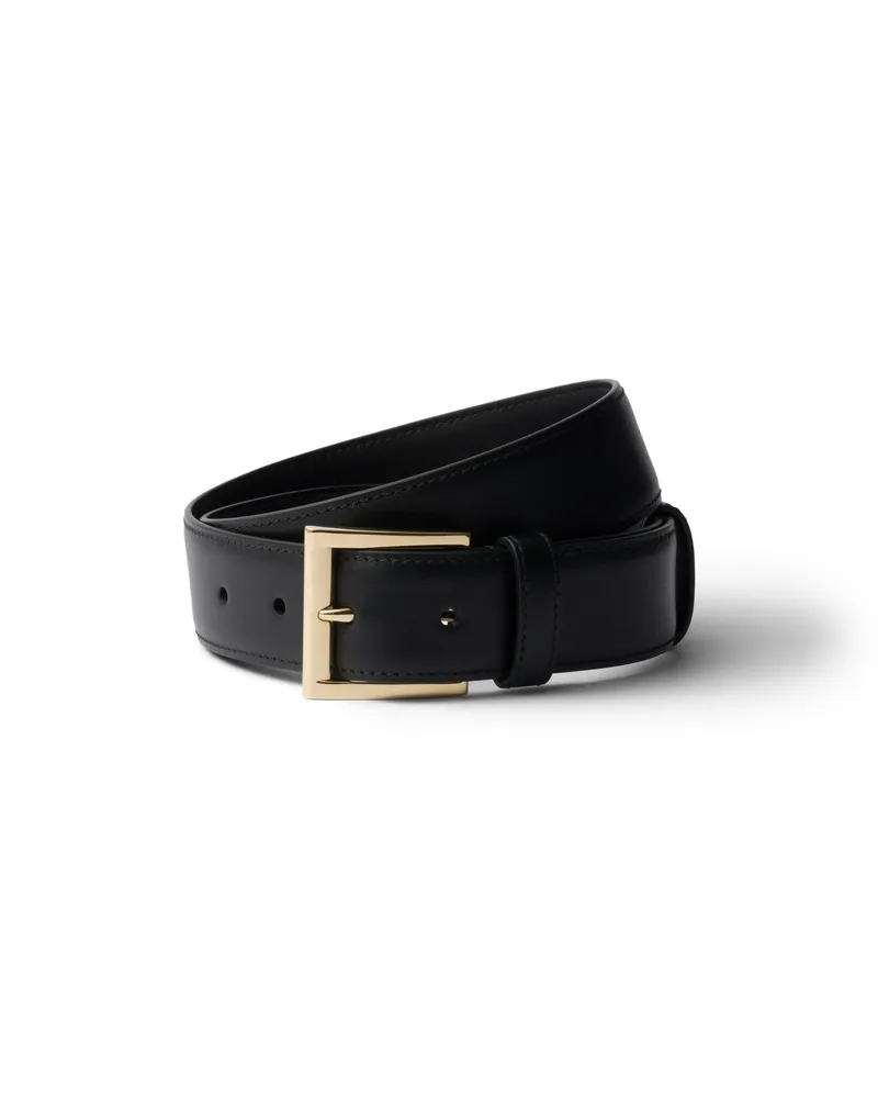 Prada Gürtel Aus Leder, Damen, Schwarz, Größe Schwarz