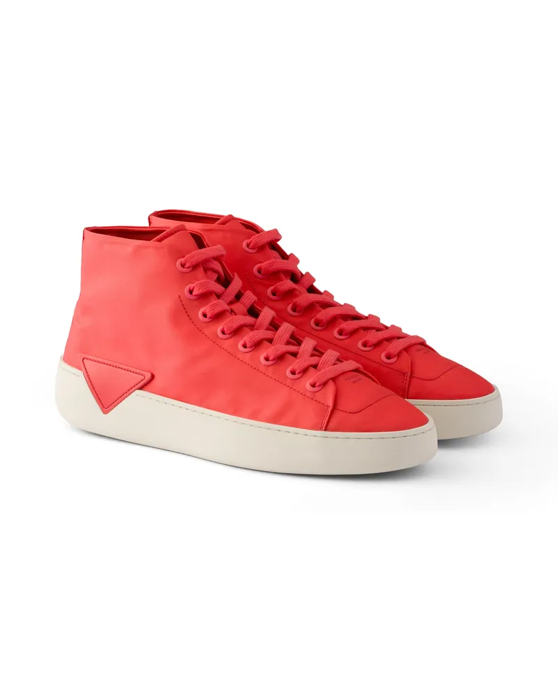 Prada High-top-sneaker Aus Re-nylon, Herren, Koralle, Größe 11 Koralle