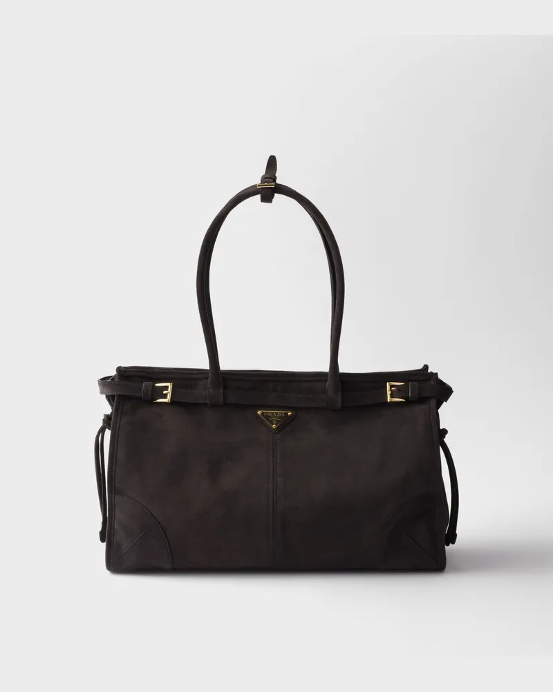 Prada Bonnie Handtasche aus Wildleder Anthrazitgrau